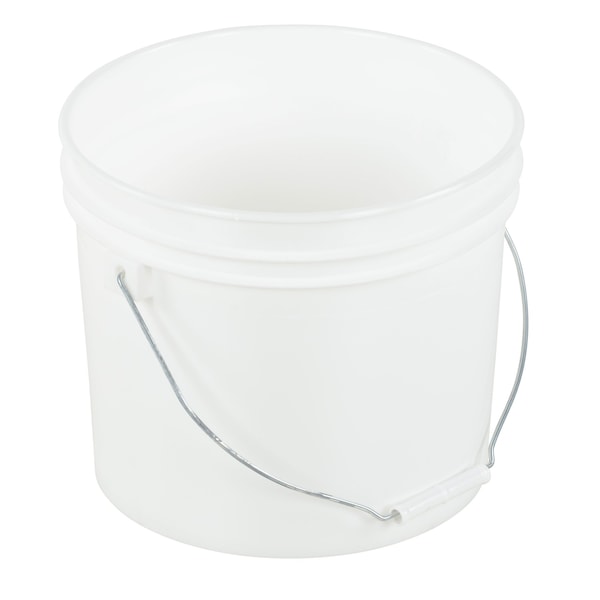 Vestil 2 Gal Open Head Pail with Steel Handle, White PAIL-2-PWS - main